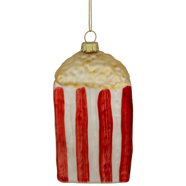 Northlight 4.5in. Red & White Popcorn Glass Christmas Ornament - image 