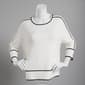 Womens Retrology 3/4 Sleeve Striped Tipped Sweater - image 7