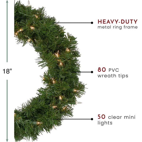Northlight Seasonal 18in. Deluxe Windsor Pine Christmas Wreath