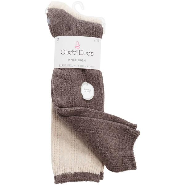 Womens Cuddl Duds(R) 2pk. Triple Chainstitch Knee High Socks - image 