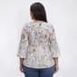 Plus Size Floral & Ivy 3/4 Sleeve Floral Pleater Blouse - image 2