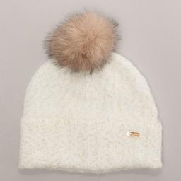 Womens Calvin Klein Fuzzy Sequin Pom Hat