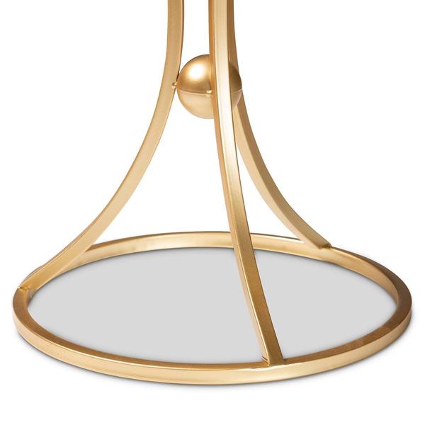 Baxton Studio Tarmon Gold Metal End Table w/ Marble Tabletop