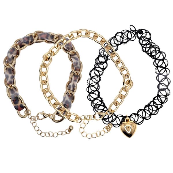 Ashley by Ashley Cooper(tm) 3pc. Gold-Tone & Leopard Bracelet Set - image 