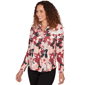 Womens Emaline Dusted Petals Overlapped V Neck Blouse - image 3