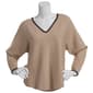 Womens Hanna & Gracie Long Sleeve V-Neck Dolman Sweater - image 1