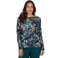 Womens Emaline Key Items Long Sleeve Cowl Neck Floral Blouse - image 1