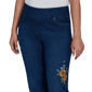 Petite Alfred Dunner Tuscany Sunflower Embroidered Ankle Jeans - image 5