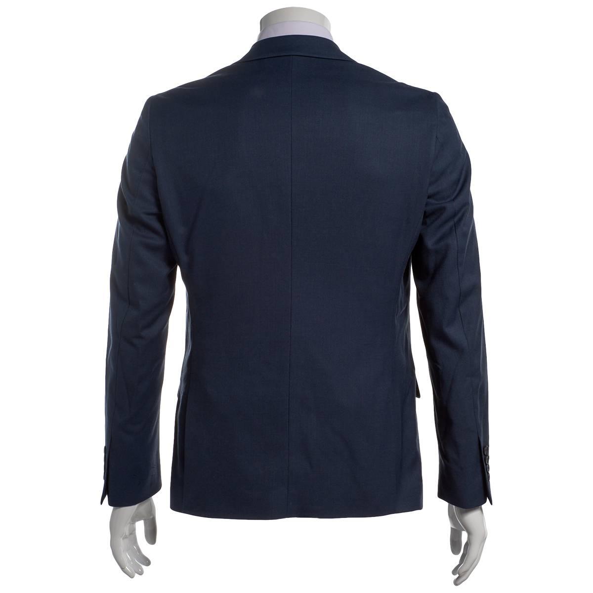 Mens Paisley & Gray Solid Notch Jacket - Grey Blue