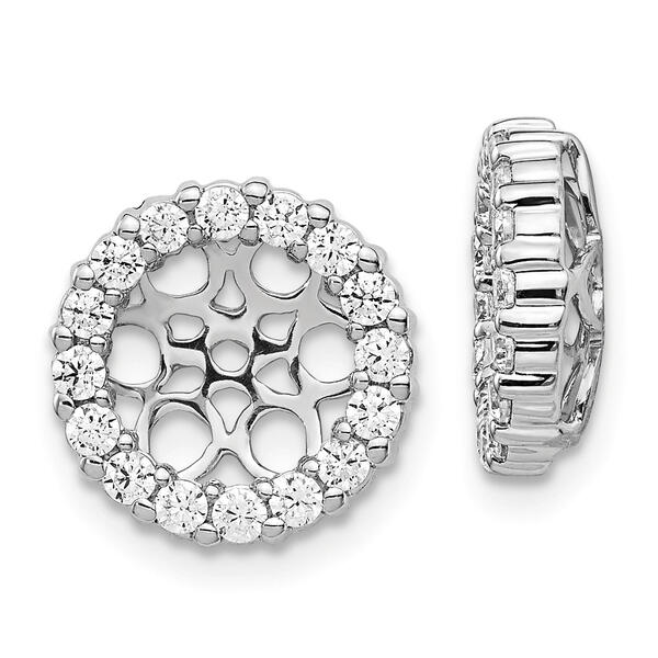 Diamond Classics&#40;tm&#41; White Gold Round Earring Jackets - image 