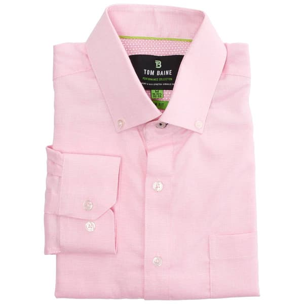 Mens Tom Baine Slim Fit Textured Dress Shirt - Pink - image 