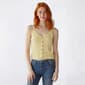 Juniors Pink Rose V Neck Pointelle Button Down Sweater Vest - image 1