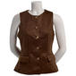 Juniors Love Tree Stretch Suede Gold Button Front Vest - image 1