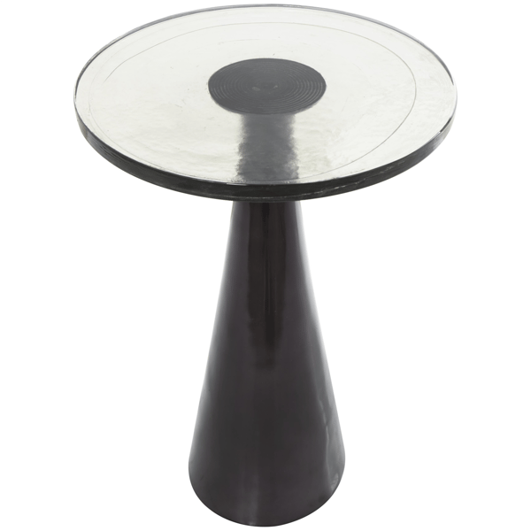 9th & Pike® Modern Black Aluminum Metal Accent Table