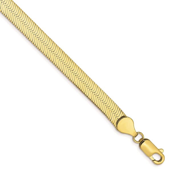 Unisex Gold Classics&#40;tm&#41; 10kt. 5.5mm 7in. Herringbone Chain Bracelet - image 