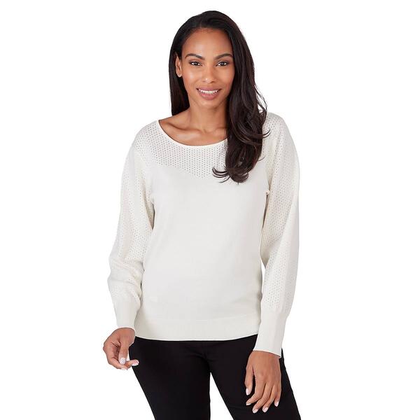 Petite Emaline St. Kitts Solid Long Sleeve Sweater - image 