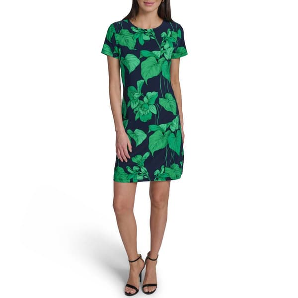 Womens Tommy Hilfiger Short Sleeve Print ITY Dress - image 