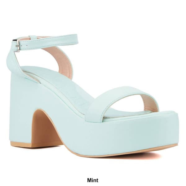 Womens Olivia Miller Charmer Platform Slingback Sandals