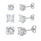 Sterling Silver & Cubic Zirconia Trio Earring Set - image 1