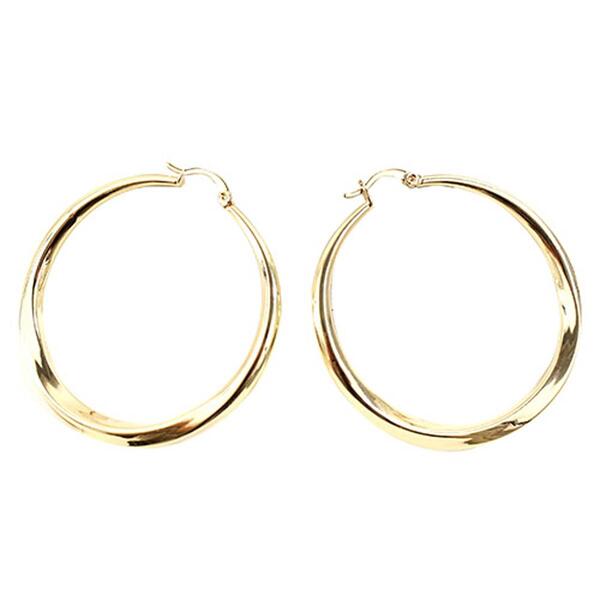 Adrienne Vittadini Rose Gold Sculpted Hoop Earrings - image 