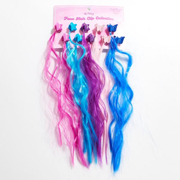 Girls Capelli(R) New York 10pc. Mix Faux Hair Claw Clips - image 