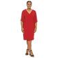 Plus Size MSK 3/4 Angel Sleeve Solid Side Ruched Sheath Dress - image 1