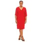 Plus Size MSK 3/4 Angel Sleeve Solid Side Ruched Sheath Dress - image 1
