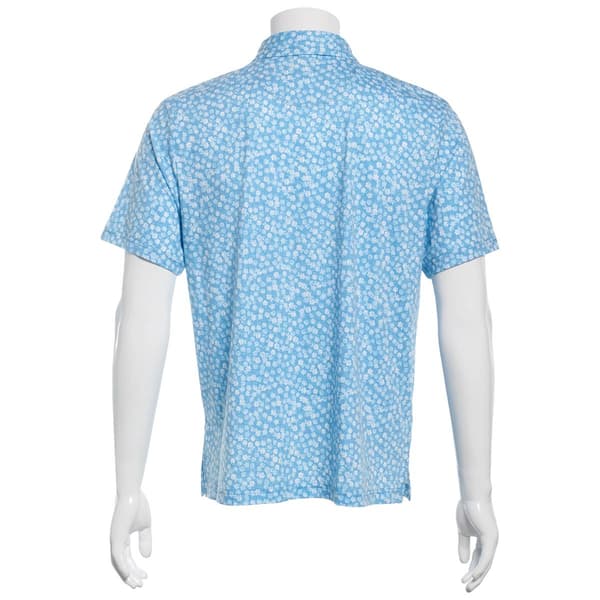 Mens PGA Tour® Short Sleeve Abstract Golf Polo - Starlight Blue