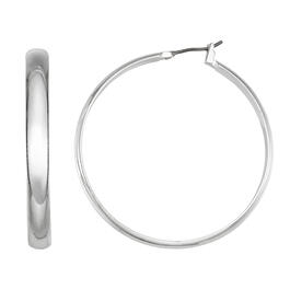 Napier Silver-Tone Large Click-It Hoop Earrings