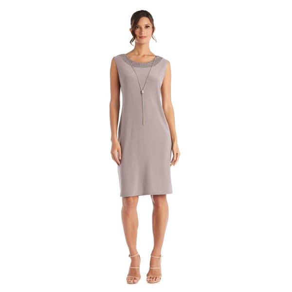 Womens R&M Richards Two-Piece Metallic Knit Jacket Dress