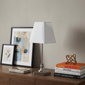 HomeRoots 19in. Silver Bedside Table Lamp with White Empire Shade - image 1
