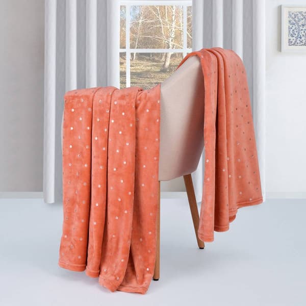 Superior Metallic Polka Dot Ultra-Plush Fleece Throw