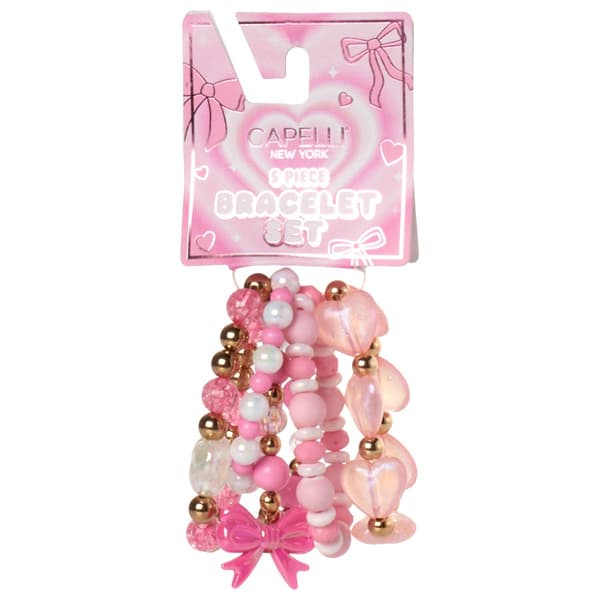 Girls Capelli(R) New York 5pc. Hearts & Bows Bracelet Set - image 