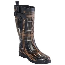 Womens Capelli New York Plaid Tall Sporty Rain Boots with Buckle