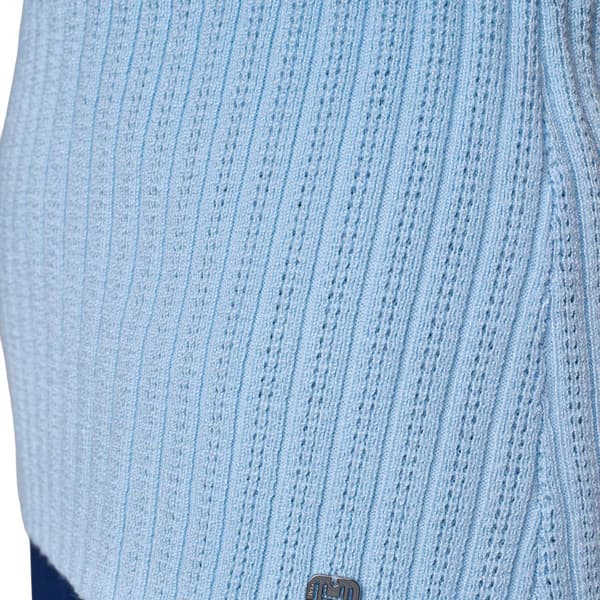 Womens Halston Sleeveless Mock Neck Rib Knit Sweater