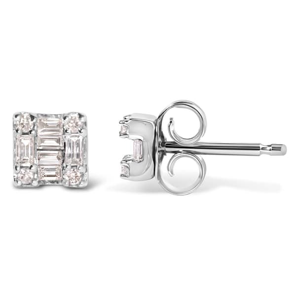 Haus of Brilliance 10kt. White Gold 1/7ctw. Diamond Stud Earrings