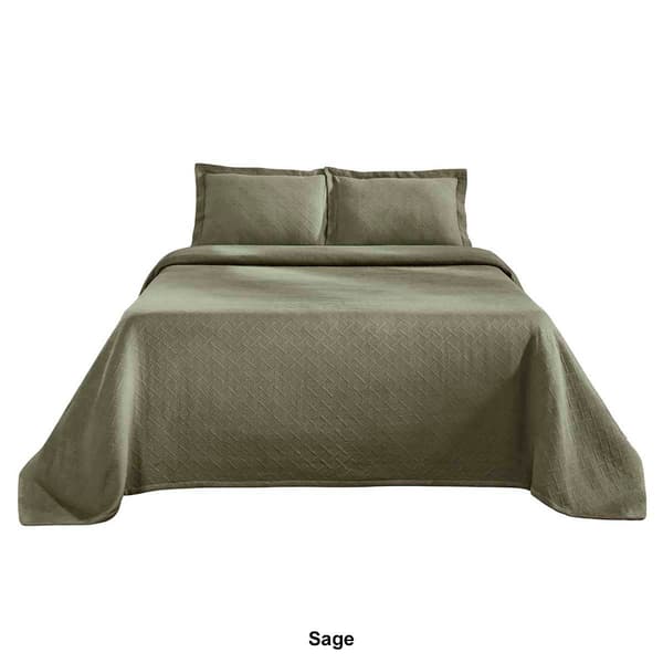 Superior Jacquard Matelass&#233; Cotton Basketweave 3pc. Bedspread Set