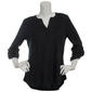Womens Notations 3/4 Sleeve Solid Hacci Pintuck Blouse - image 1