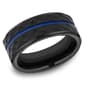 Mens Endless Affection(tm) 8mm Black Cobalt Faceted Band - image 1