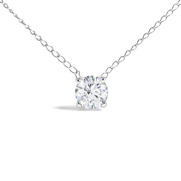 Haus of Brilliance White Gold Floating Lab Grown Diamond Necklace