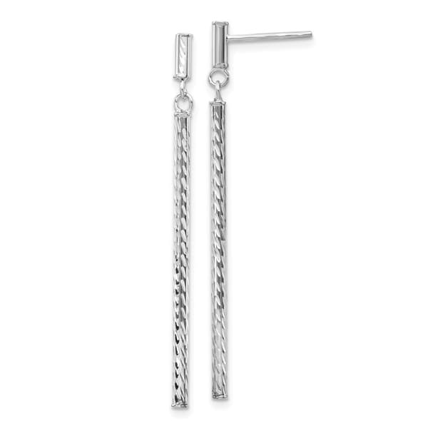 Gold Classics&#40;tm&#41; 14kt. White Gold Dangle Bar Stud Earrings - image 