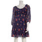 Juniors Jolt Long Sleeve Pucker Chiffon Smock Bodice Skater Dress - image 1