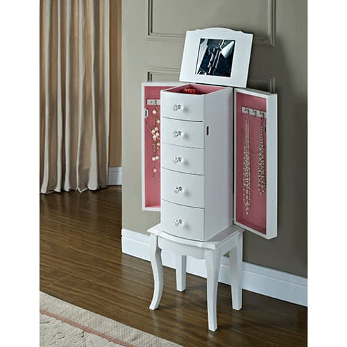 Linon Home Decor White Jewelry Armoire