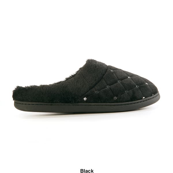 Womens Ellen Tracy Quilted Clog Slippers with Sequins