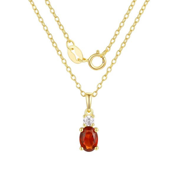 July Birthstone Simulated Ruby & Cubic Zirconia Pendant - image 