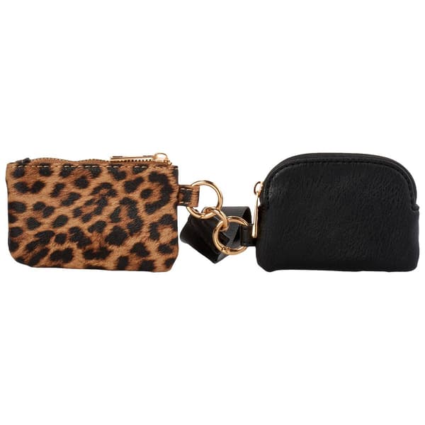 Womens DS Fashion 2 Piece Cardcase With Wristlet - Leopard/Black