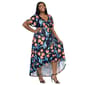 Plus Size 24/7 Comfort Apparel Black Floral High Low Wrap Dress - image 2