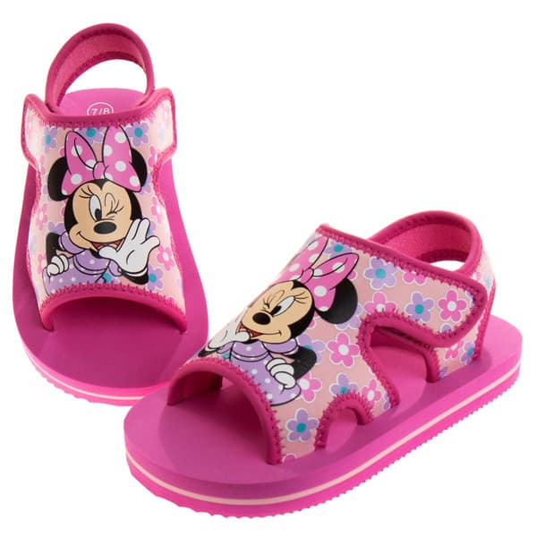 Little Girls Disney Minnie Mouse Hook and Loop Sandals