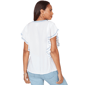 Womens Ruby Rd. French Riviera Ruffle Sleeve Embroidery Blouse - image 2