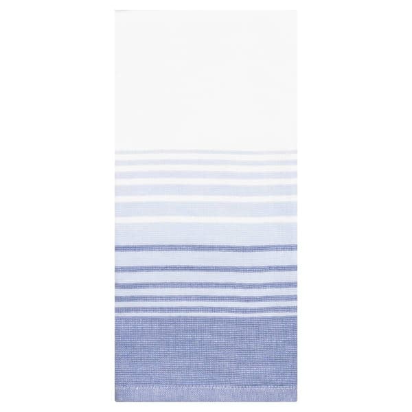 Gradient Stripe Aqua & Navy Woven Kitchen Towel - image 